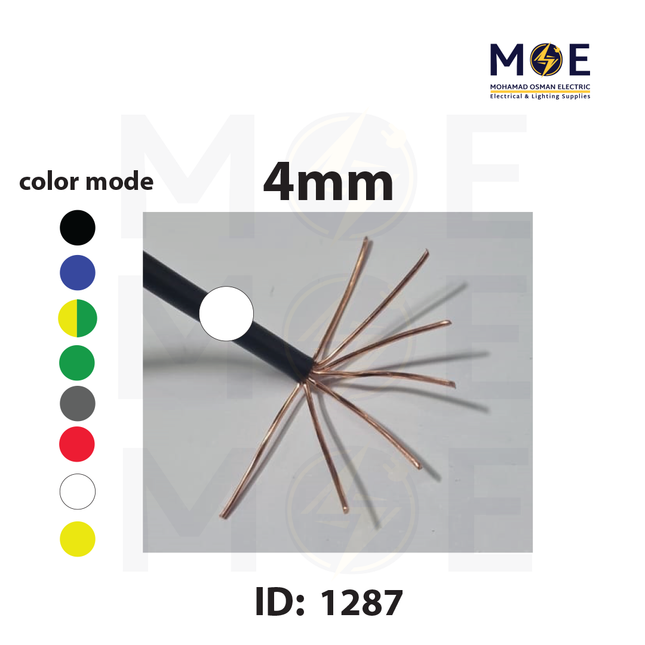 Liban Cables Single Core Stranded 4mm White | NYA | شريط مفرد قاسي ابيض