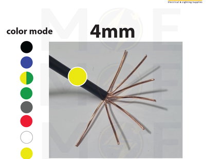 Liban Cables Single Core Stranded 4mm Yellow | NYA | شريط مفرد قاسي اصفر