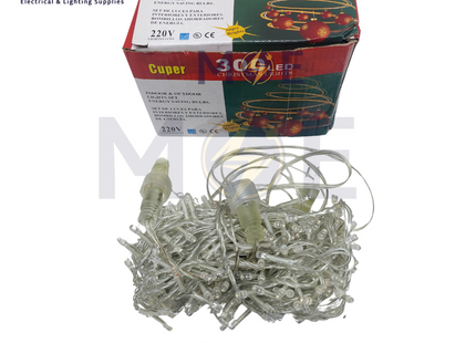 Cuper LED Mini Christmas String light WarmWhite 003-16 300L 220V | 003-16 | حبل ليد زينة شفاف ضو ورم وايت