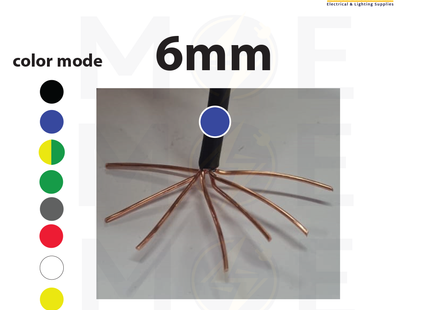 Liban Cables Single Core Stranded 6mm Blue | NYA | شريط مفرد قاسي ازرق