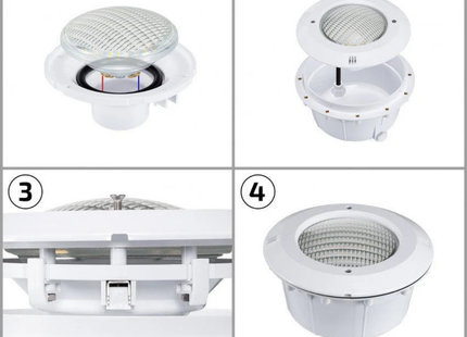 Goldenlight IP68 Underwater Pool Light Chrome Flush Circular Spot 27cm PAR56 | سبوت مسبح مدور مخفي فارغ كروم