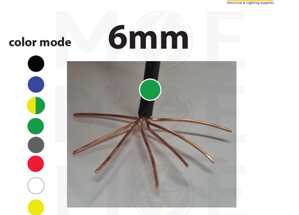 Liban Cables Single Core Stranded 6mm Green | NYA | شريط مفرد قاسي اخضر