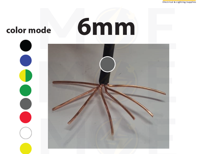 Liban Cables Single Core Stranded 6mm Gray | NYA | شريط مفرد قاسي رمادي
