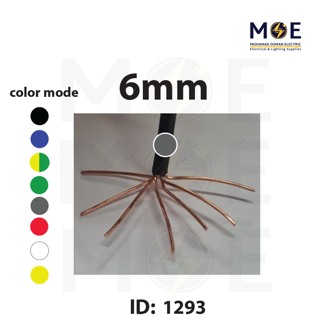 Liban Cables Single Core Stranded 6mm Gray | NYA | شريط مفرد قاسي رمادي