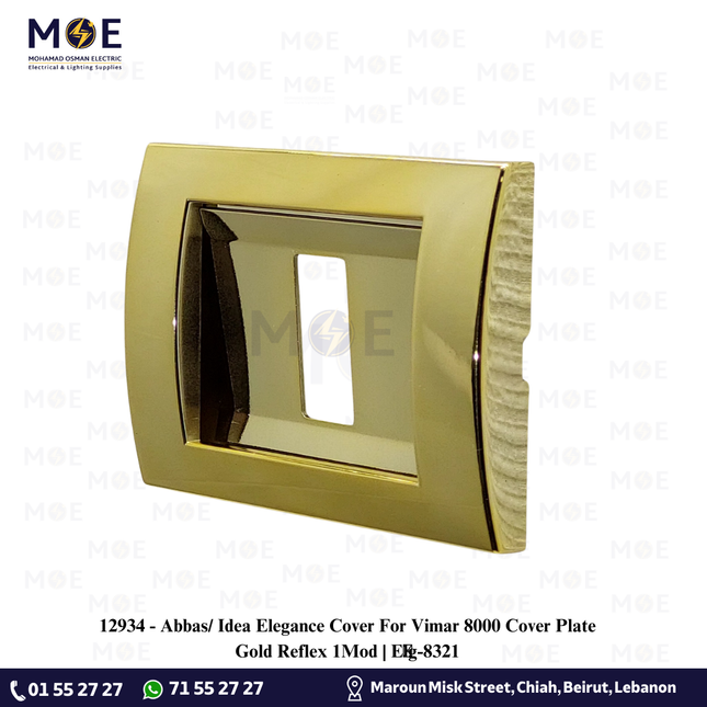 Abbas/ Idea Elegance Cover For Vimar 8000 Cover Plate Gold Reflex 1Mod | Elg-8321