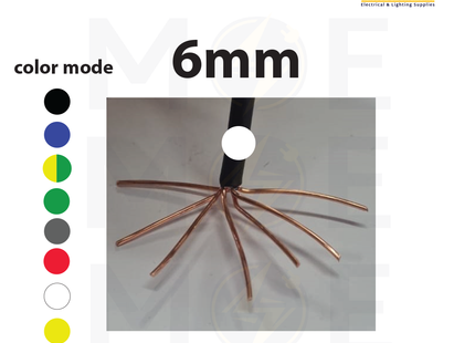 Liban Cables Single Core Stranded 6mm White | NYA | شريط مفرد قاسي ابيض