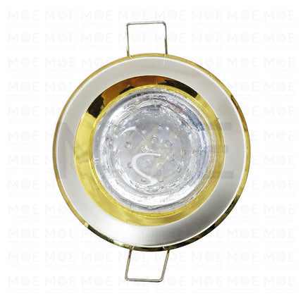 Orient Downlight / Spotlight MR16 Frame Pearl Gold Recessed Fix Circular With Ball Glass 6cm | KG-303 | سبوت فارغ مدور مخفي مع زجاجة طابة منقطة لولو على ذهبي ثابت