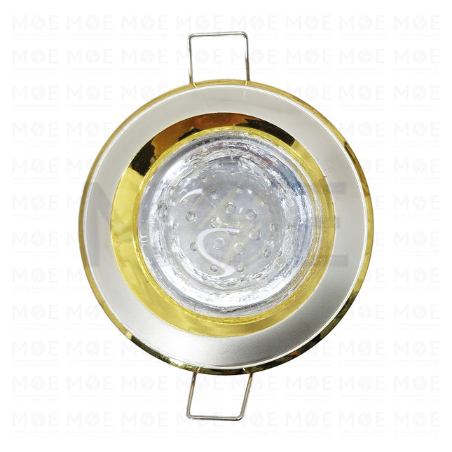 Orient Downlight / Spotlight MR16 Frame Pearl Gold Recessed Fix Circular With Ball Glass 6cm | KG-303 | سبوت فارغ مدور مخفي مع زجاجة طابة منقطة لولو على ذهبي ثابت
