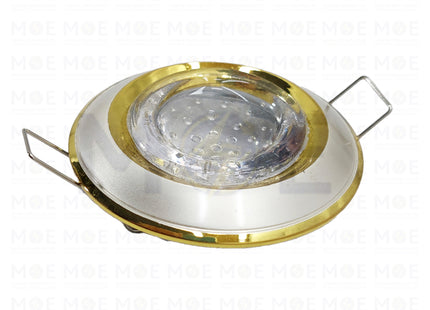 Orient Downlight / Spotlight MR16 Frame Pearl Gold Recessed Fix Circular With Ball Glass 6cm | KG-303 | سبوت فارغ مدور مخفي مع زجاجة طابة منقطة لولو على ذهبي ثابت