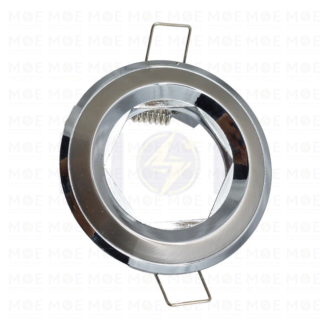 Orient Downlight / Spotlight MR16 Frame Chrome Nickel Recessed Fix Circular With Pyramid Glass 6cm | KG-304 | سبوت فارغ مدور مخفي مع زجاجة هرم فضي/كروم على كروم/نيكل ثابت