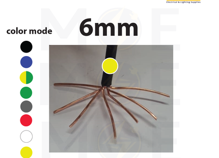 Liban Cables Single Core Stranded 6mm Yellow | NYA | شريط مفرد قاسي اصفر