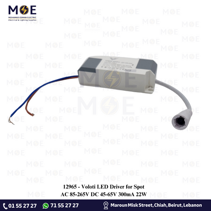 Voloti LED Driver for Spot AC 85-265V DC 45-65V 300mA 22W