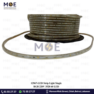 LED Strip Light Single RGB 220V 3528 60Led | ستريب ليد مفرد ملون اخضر احمر ازرق