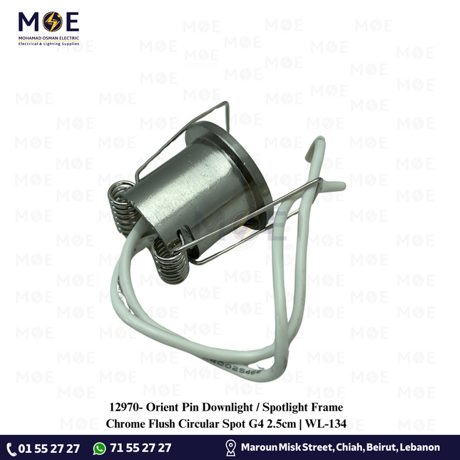 Orient Pin Downlight / Spotlight Frame Chrome Flush Circular Spot G4 2.5cm | WL-134