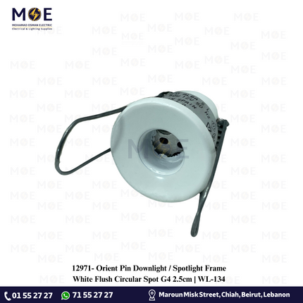 Orient Pin Downlight / Spotlight Frame White Flush Circular Spot G4 2.5cm | WL-134