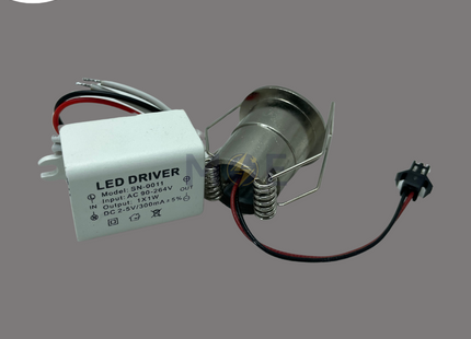 LED Pin Downlight/ Panel Light Chrome Ceiling Flush Mounted Circular Warmwhite 2.5cm 1W | KG-607 | سبوت بين ليد مدور مخفي كروم ورم وايت