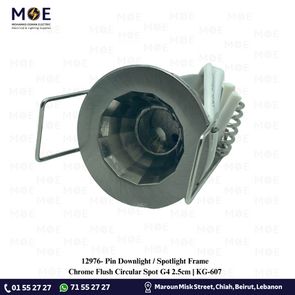 Pin Downlight / Spotlight Frame Chrome Flush Circular Spot G4 2.5cm | KG-607