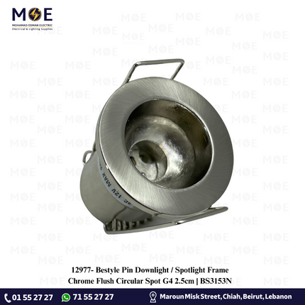 Bestyle Pin Downlight / Spotlight Frame Chrome Flush Circular Spot G4 2.5cm | BS3153N