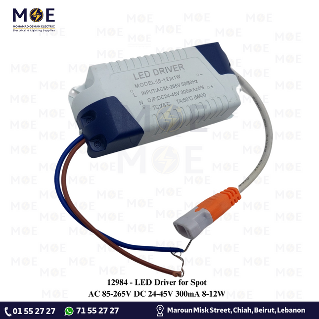 LED Driver for Spot AC 85-265V DC 24-45V 300mA 8-12W