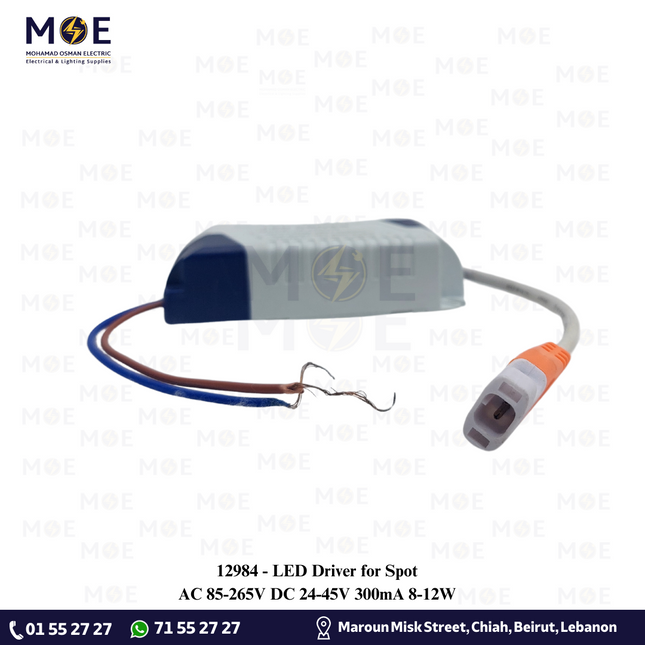 LED Driver for Spot AC 85-265V DC 24-45V 300mA 8-12W