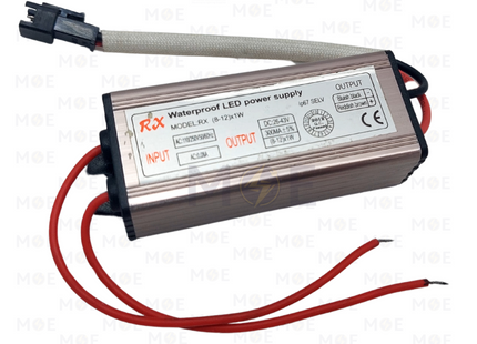 RX LED Driver Aluminum AC 110-250V DC 26-43V IP67 300mA 8-12W | RX (8-12)x1W | ترانس ليد مطري المنيوم