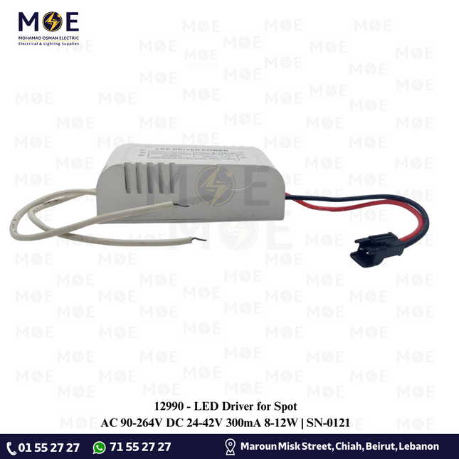 LED Driver for Spot AC 90-264V DC 24-42V 300mA 8-12W | SN-0121