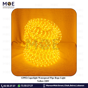 Cuperlight Waterproof Pipe Rope Light Yellow 220V 100mt | نبريش مبروم ضو اصفر
