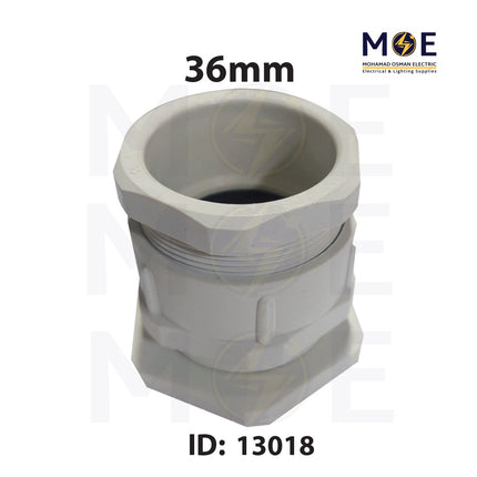 Cable Gland for PVC Pipe/tube Gray 36mm برس اتوب للتيب رمادي