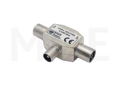Coaxial TV antenna signal Splitter 1x IEC Male (plugs) to 2x IEC Female (socket) 2-Way