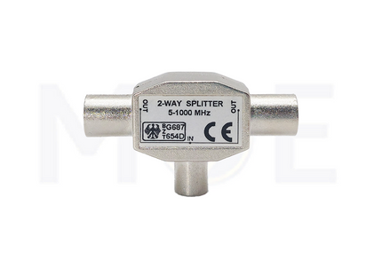 Coaxial TV antenna signal Splitter 1x IEC Male (plugs) to 2x IEC Female (socket) 2-Way