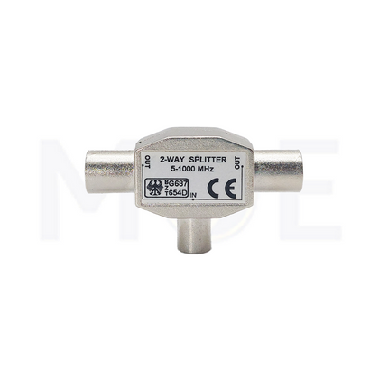 Coaxial TV antenna signal Splitter 1x IEC Male (plugs) to 2x IEC Female (socket) 2-Way