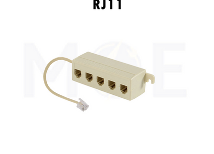 Fiveway Splitter RJ11 1 Male with Cable to 5 RJ11 Female 6P4C | 1Mto5FM