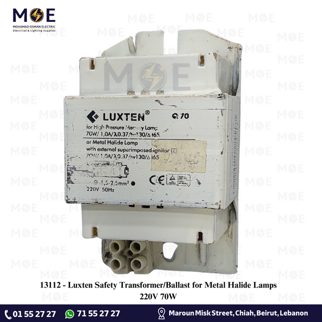 Luxten Safety Transformer/Ballast for Metal Halide Lamps 220V 70W