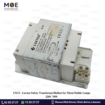 Luxten Safety Transformer/Ballast for Metal Halide Lamps 220V 70W