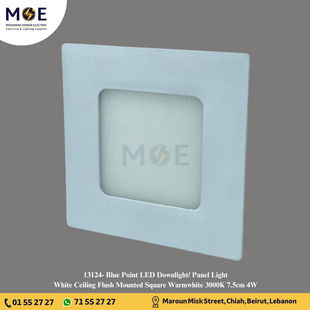 Blue Point LED Downlight/ Panel Light White Ceiling Flush Mounted Square Warmwhite 3000K 7.5cm 4W | سبوت ليد مربع مخفي ابيض ورم وايت