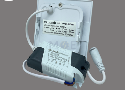 Blue Point LED Downlight/ Panel Light White Ceiling Flush Mounted Square Warmwhite 3000K 7.5cm 4W | سبوت ليد مربع مخفي ابيض ورم وايت