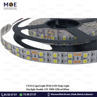 CuperLight IP20 LED Strip Light Double Daylight 12V 5050 120Led R5mt | بكرة ستريب ليد دايلايت