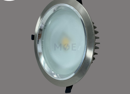 CuperLight LED COB Downlight/ Panel Light Chrome Ceiling Flush Mounted Circular Warmwhite 22.5cm 40W | DAF-COB-40W | سبوت ليد مدور مخفي كروم ورم وايت