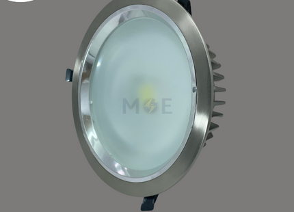 CuperLight LED COB Downlight/ Panel Light Chrome Ceiling Flush Mounted Circular Daylight 22.5cm 40W | DAF-COB-40W | سبوت ليد مدور مخفي كروم دايلايت
