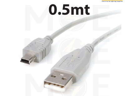 2.0 USB A Male to Mini USB B Male Cable 0.5mt | كابل شارج