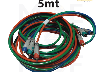 3x RCA Male RGB 5mt | وصلة فيديو ملونة