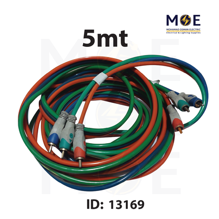 3x RCA Male RGB 5mt وصلة فيديو ملونة