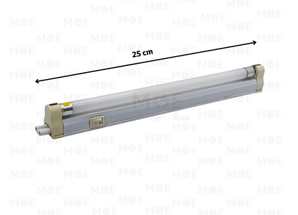 Goldenlight Fluorescent Tube Light Fixture Warmwhite With Power Switch T4 25cm 6W | شاسي فلورسنت مع مفتاح ورم وايت
