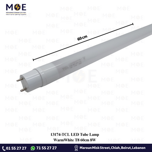 TCL LED Tube Lamp WarmWhite T8 60cm 8W | لمبة ليد تيوب ورم وايت