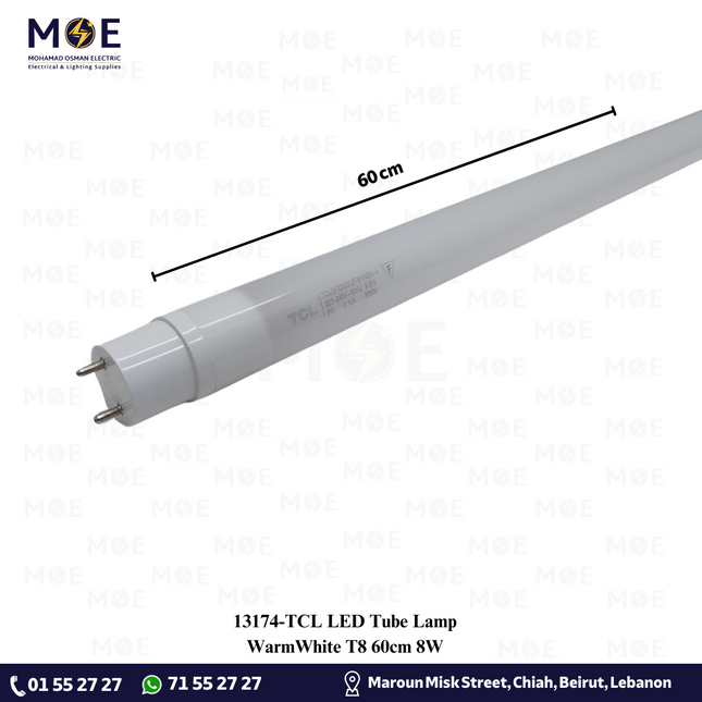 TCL LED Tube Lamp WarmWhite T8 60cm 8W