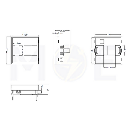 European Netconnect (e-net) Keystone Face Plate 1-port shutter with transparent label field for Cable Trunk | Cover for Cat6 RJ45 Network Keystone Jack | 2module