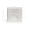 European Netconnect (e-net) Keystone Face Plate 1-port shutter with transparent label field for Cable Trunk | Cover for Cat6 RJ45 Network Keystone Jack | 2module