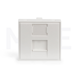 European Netconnect (e-net) Keystone Face Plate 1-port shutter with transparent label field for Cable Trunk | Cover for Cat6 RJ45 Network Keystone Jack | 2module