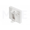 European Netconnect (e-net) Keystone Face Plate 1-port shutter with transparent label field for Cable Trunk | Cover for Cat6 RJ45 Network Keystone Jack | 2module