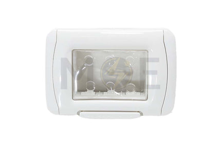 System Gewiss Splashproof Waterproof Cover Plate White 3Mod.